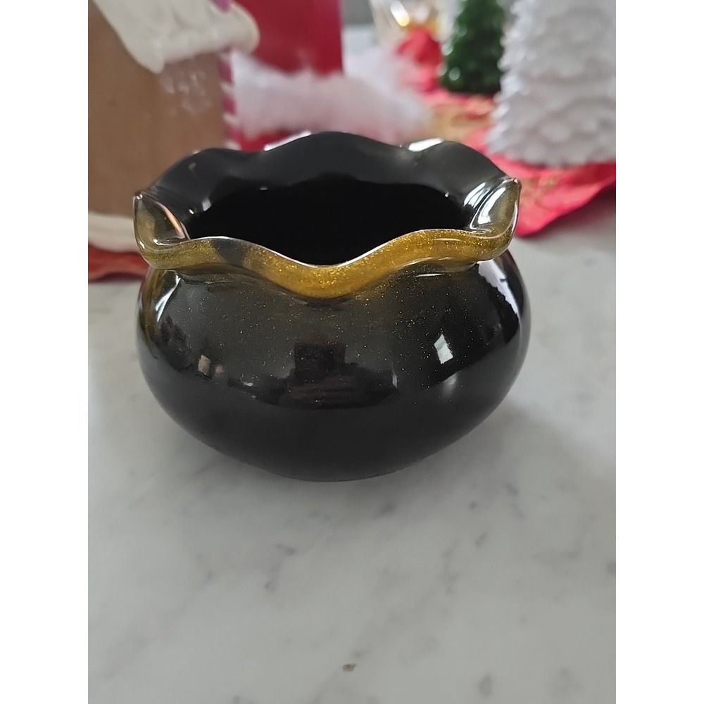 Handmade Resin Black And Gold Bowl Decoration‎ Gift Keys Trinkets  640